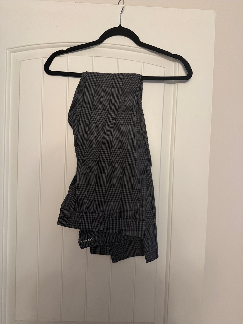 Old Navy Black and Gray Plaid Boot Cut Pants